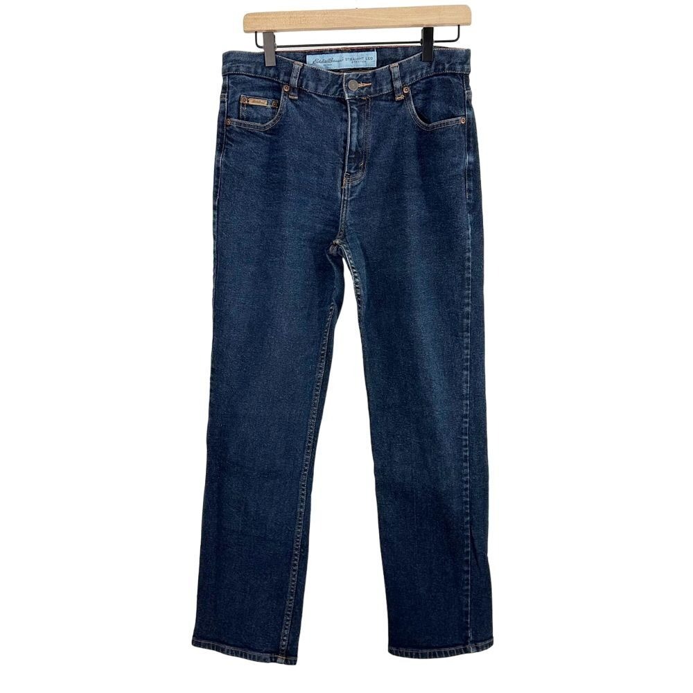 Eddie Bauer Straight Leg Stretch Jeans Blue Size 10 Business Casual Work